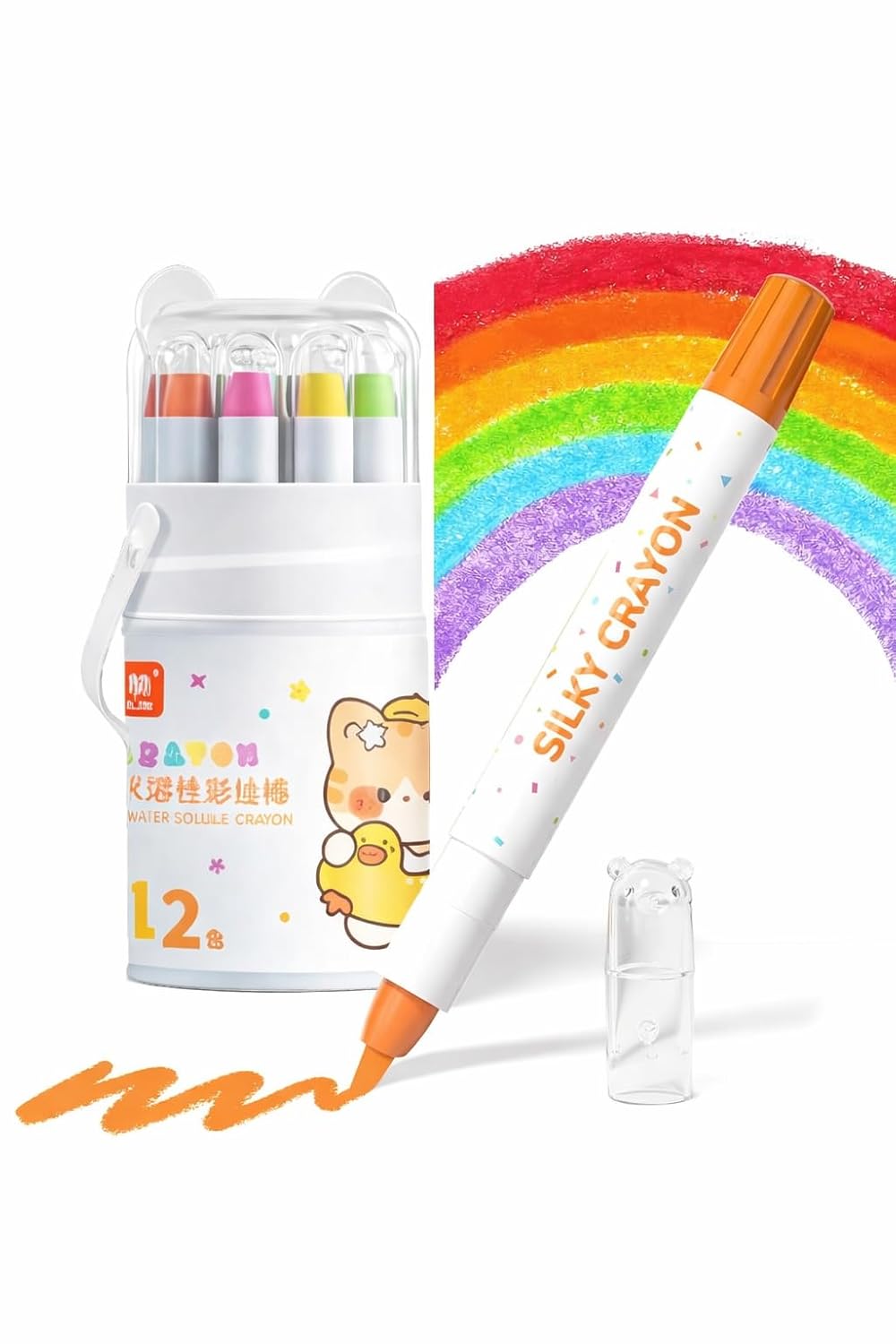 12 Color Twist Crayons for Toddlers 1-3 and Kids 4-8, Non-Toxic Washable Crayons 2-4, Ultra-Silky Easy-Grip Art Supplies, Ideal Coloring Gift for Boys and Girls (Multicolour （12Pack)