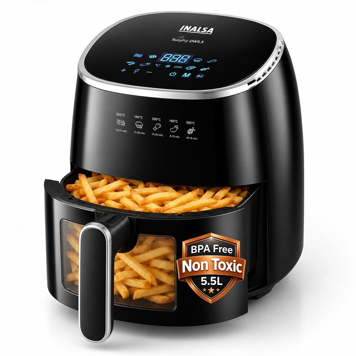 INALSA 5.5L 1600W Digital Air Fryer TASTY FRY DW5.5