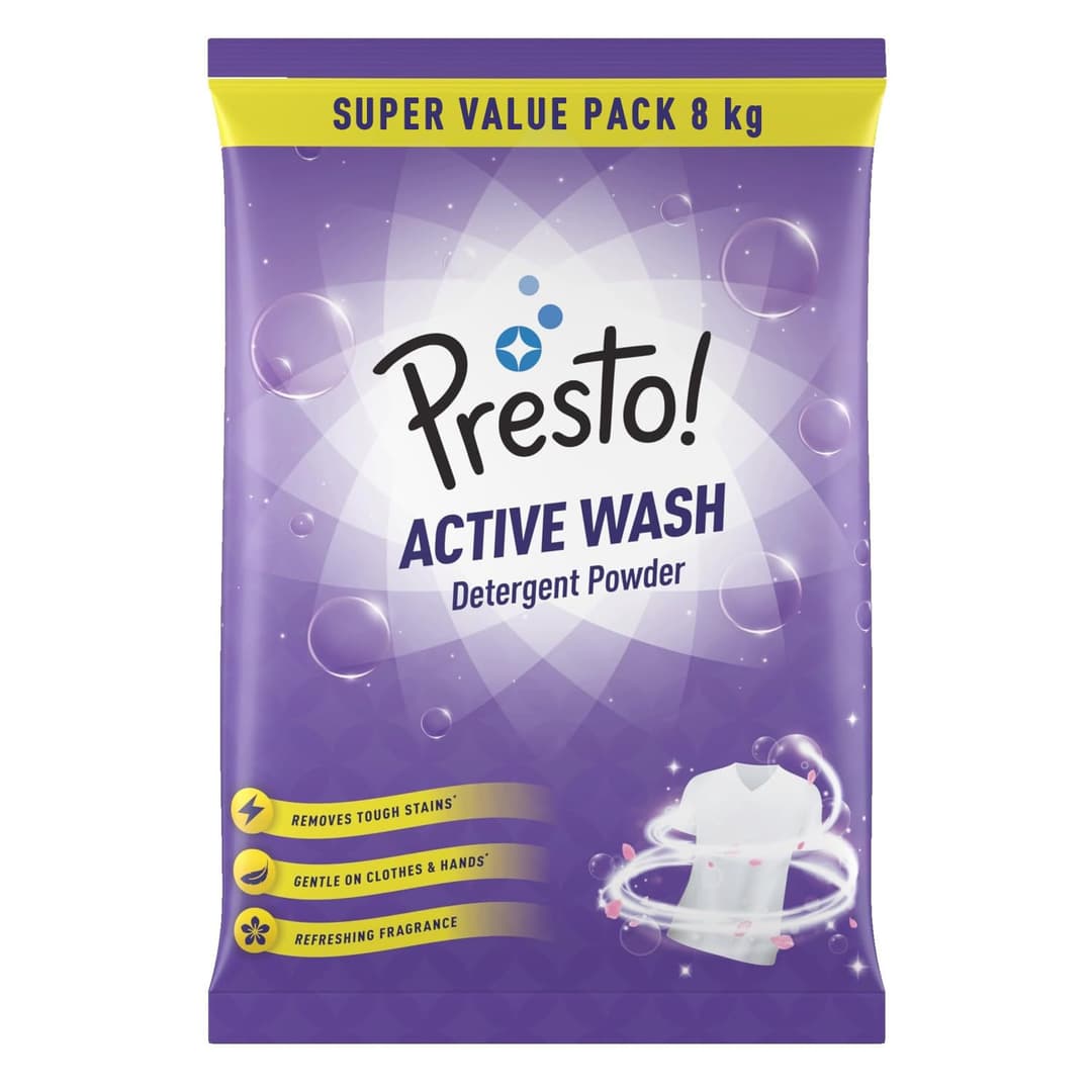 Presto! Active Wash Detergent Powder 8 Kg