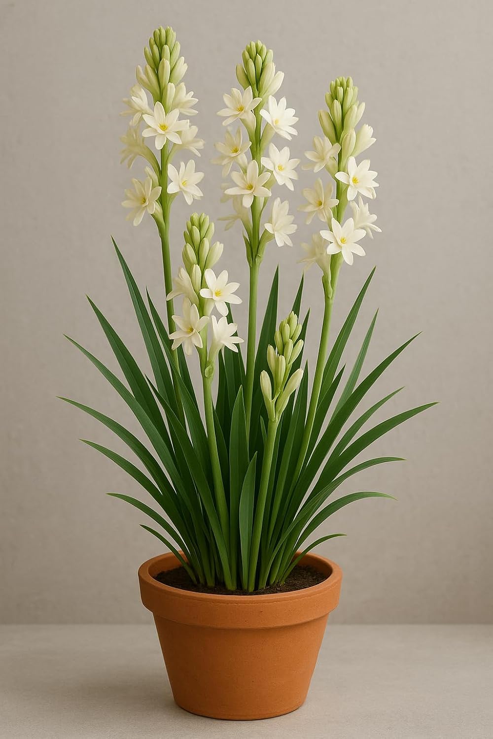 Live Green Flower Bulbs Tuberose/Rajnigandha Single/Double Petal Fragrance Flower Bulbs For Home Gardening (Tuberose Single-4)