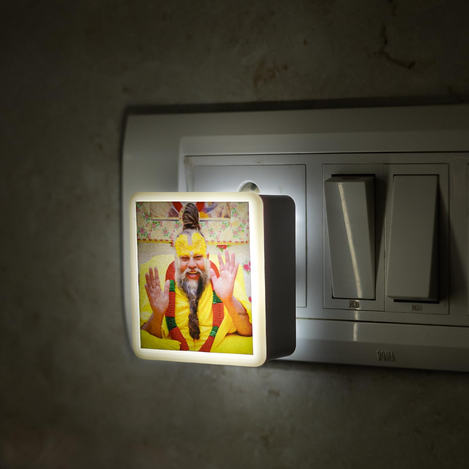 Lexton Premanand ji maharaj | LED Night Lamp Light with 2 Pin Socket | 0.5 Watt, 230V Lamp for Spiritual Ambiance, Home Decoration | (Warm White, Pack of 1)