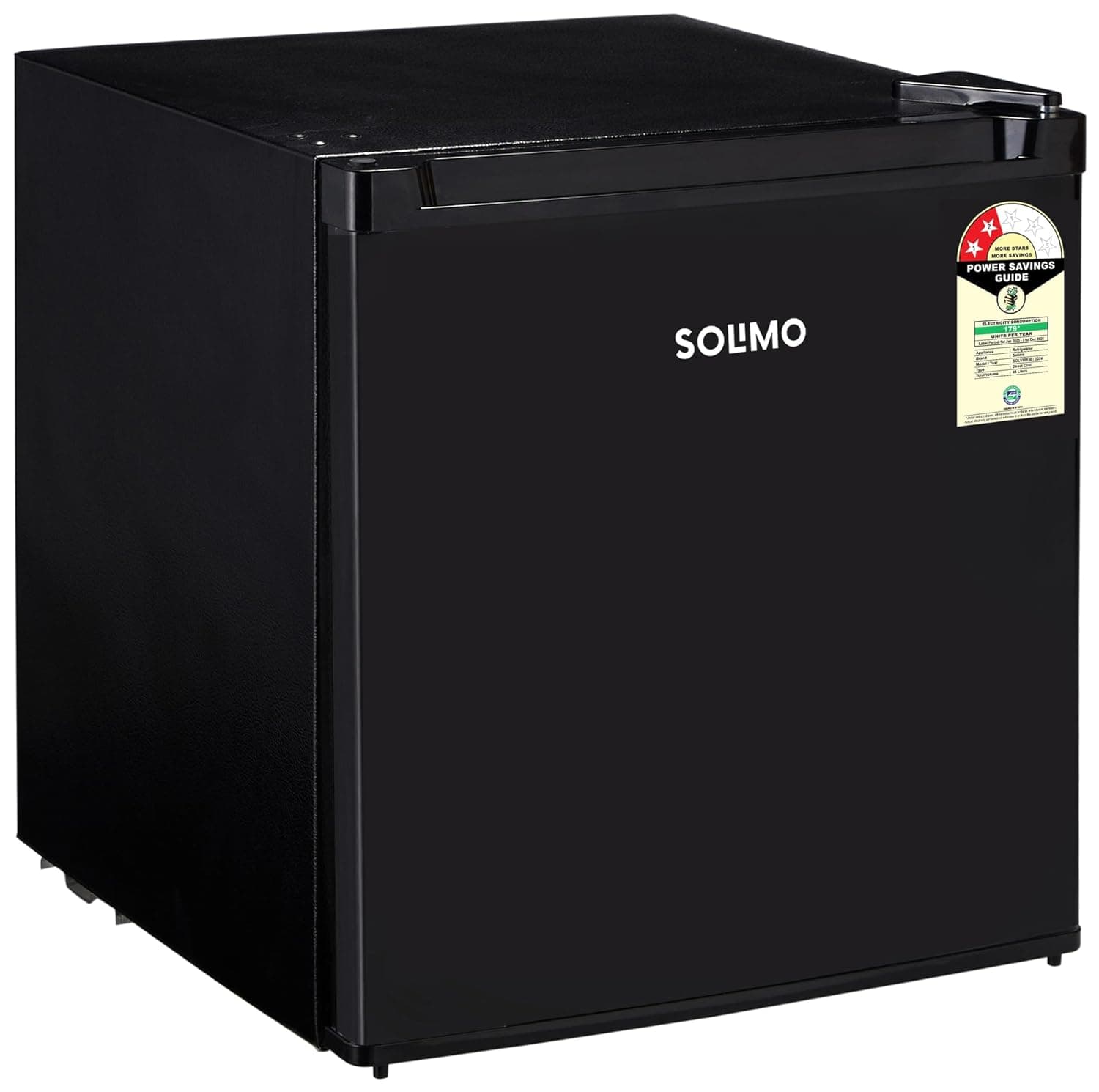 Amazon Brand - Solimo Mini Fridge with Direct Cooling Technology | Ideal for Home, Office, Dorm Room | Personal Minibar | Compact Size | Black (45 Liters)
