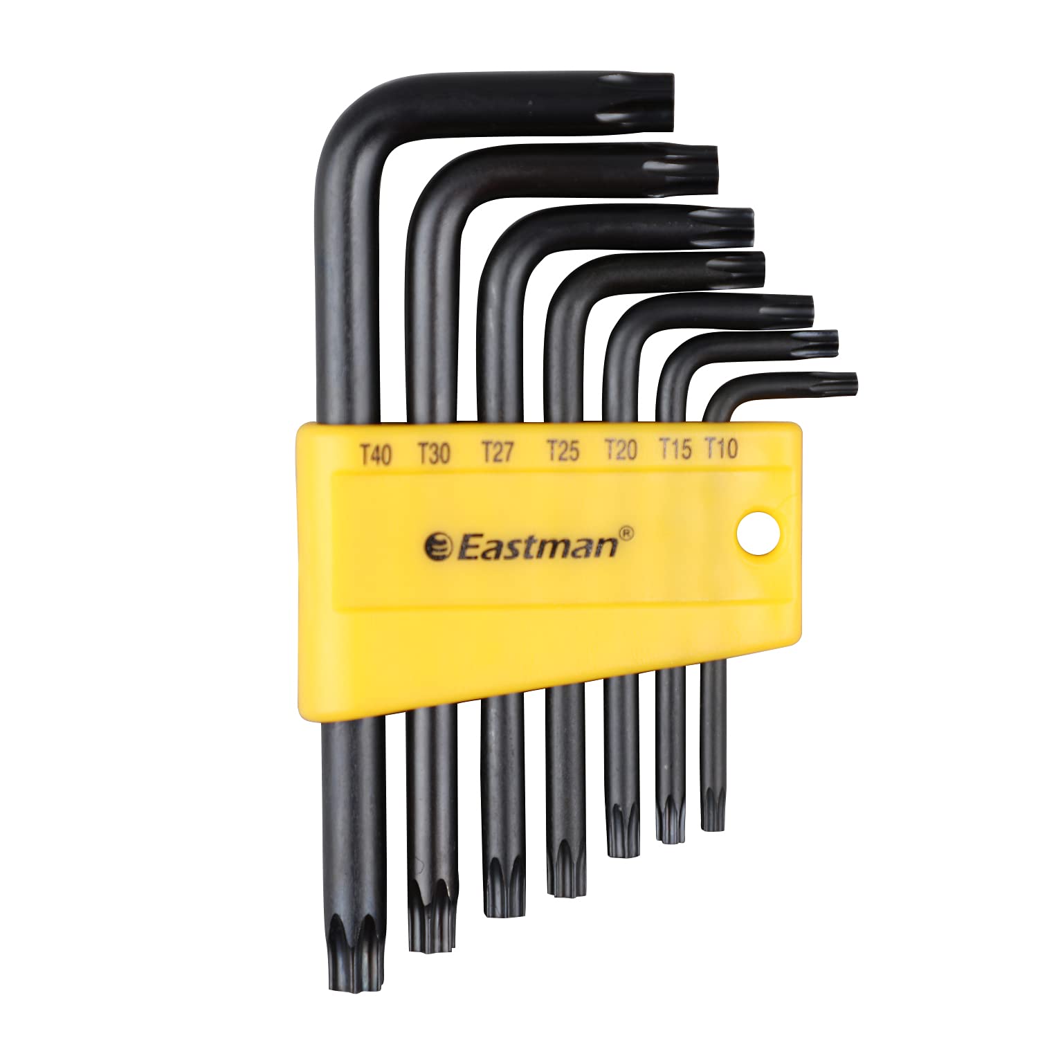 Eastman 7Pcs Star Allen Key Set, Short Pattern, Chrome Vanadium Steel, Chamfered Heads, Black Finish, Heat Treated - EAK-2407