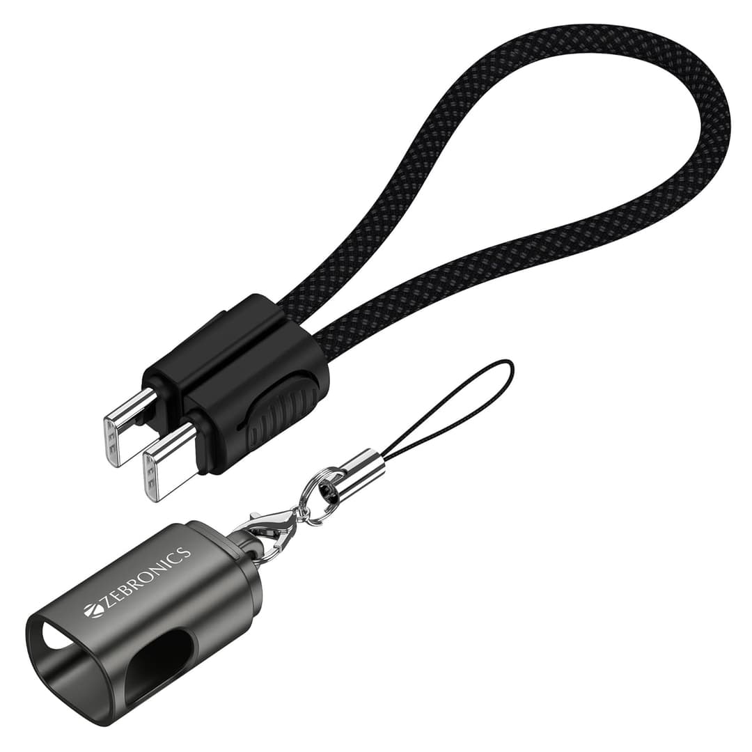Zebronics Wattz 60CC4 60W Type-C to Type-C Braided Cable (20 cm)