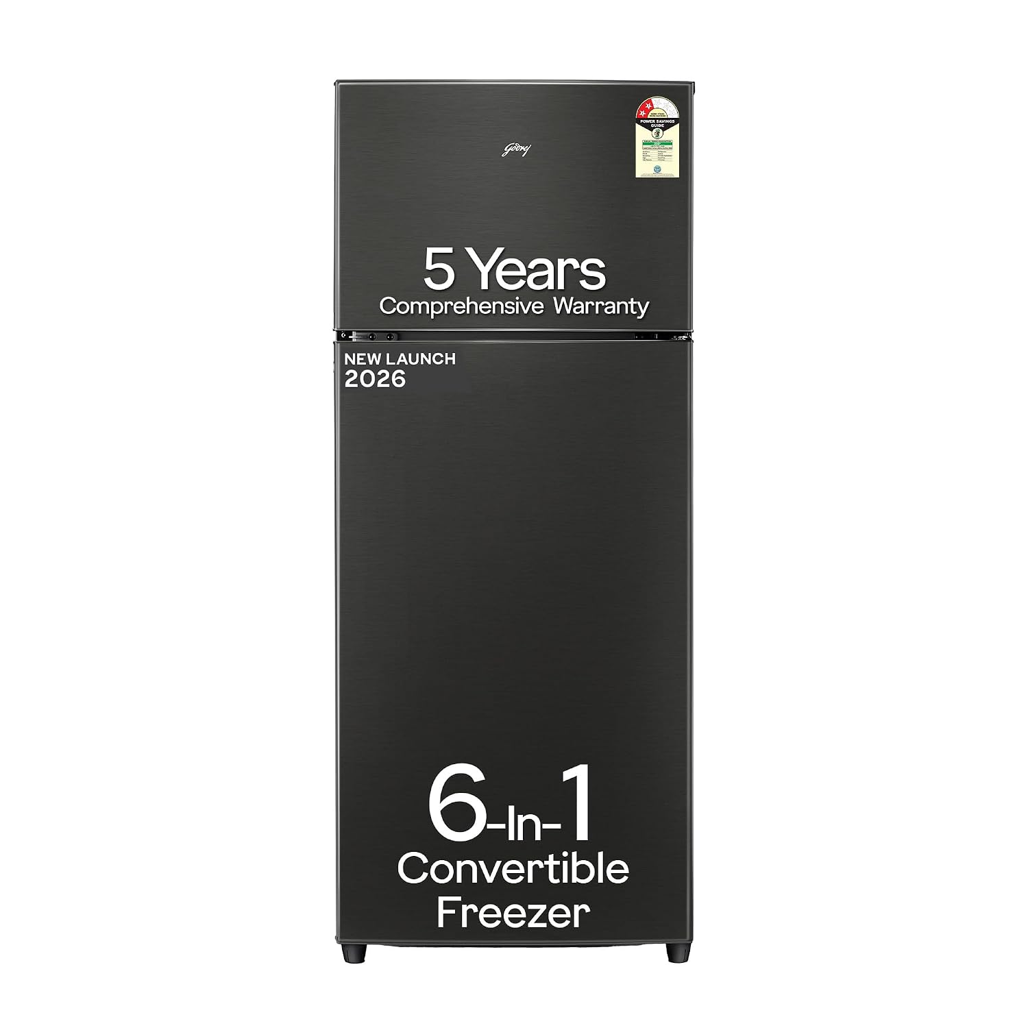 Godrej 272L 2 Star | 5 Years Comprehensive Warranty | New Launch | 6-in-1 Freezer Convertible | 95%+ Food Surface Disinfection | Frost Free Refrigerator (RF EON 294BN RCIF GP ST, Graphite Steel)
