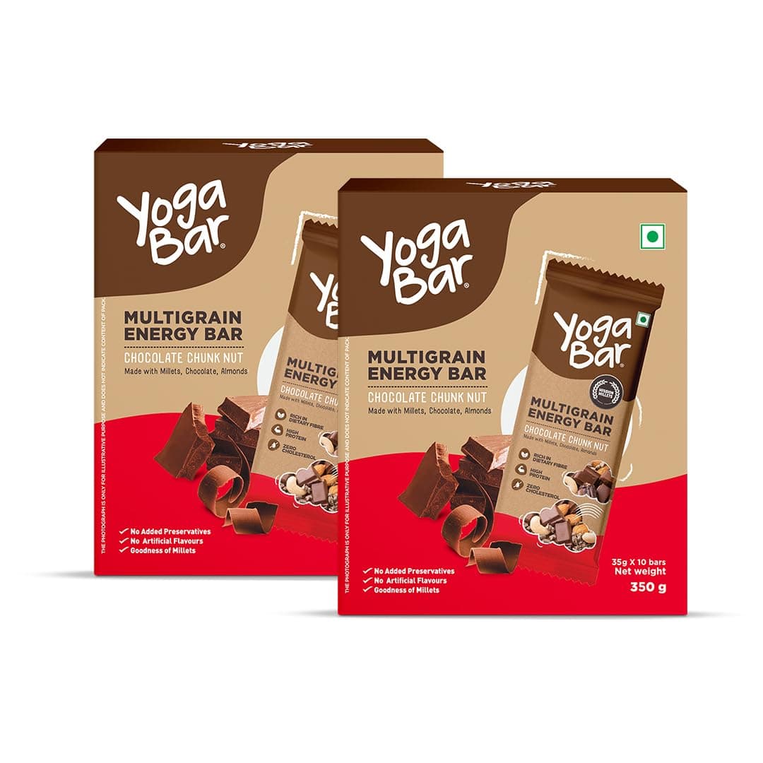 Yogabar Multigrain Energy Bars Chocolate Chunk (20 Bars)