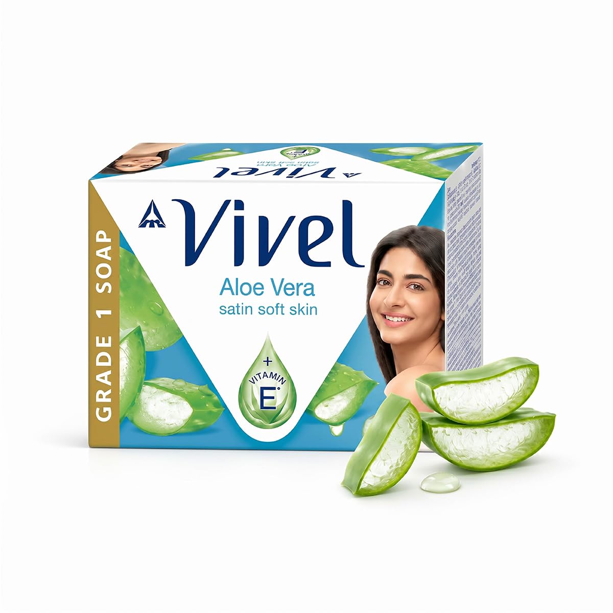 Vivel Aloe Vera Bathing Soap,150gx4 | BIS Grade 1 Soap | Highest Soap Grade | 76% TFM | Aloe Vera + Vitamin E | Moisturised Satin Soft Skin | Fresh Fragrance | 97% Natural Origin | For Men and Women