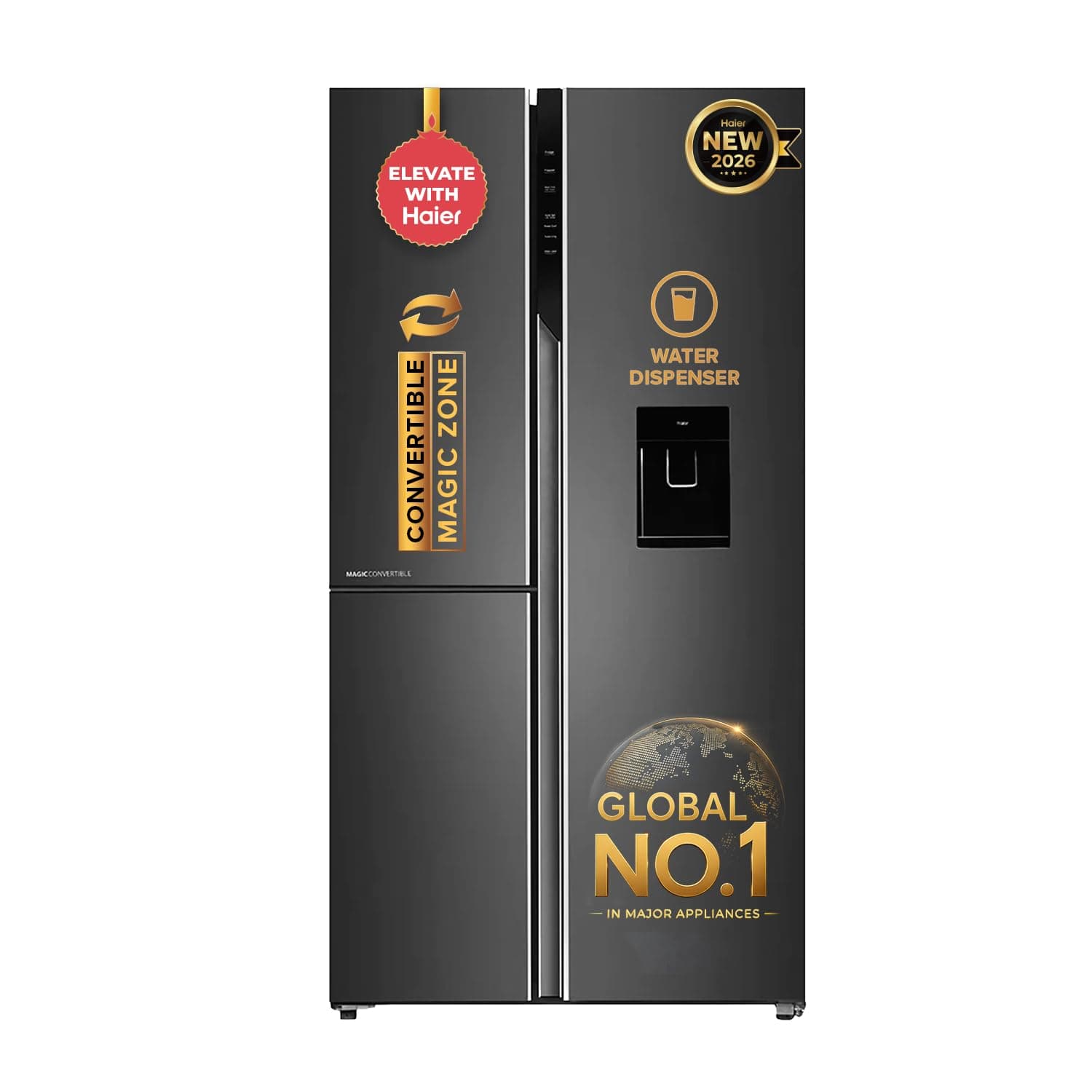 Haier 592L 3 Star 3-Door Side by Side Refrigerator