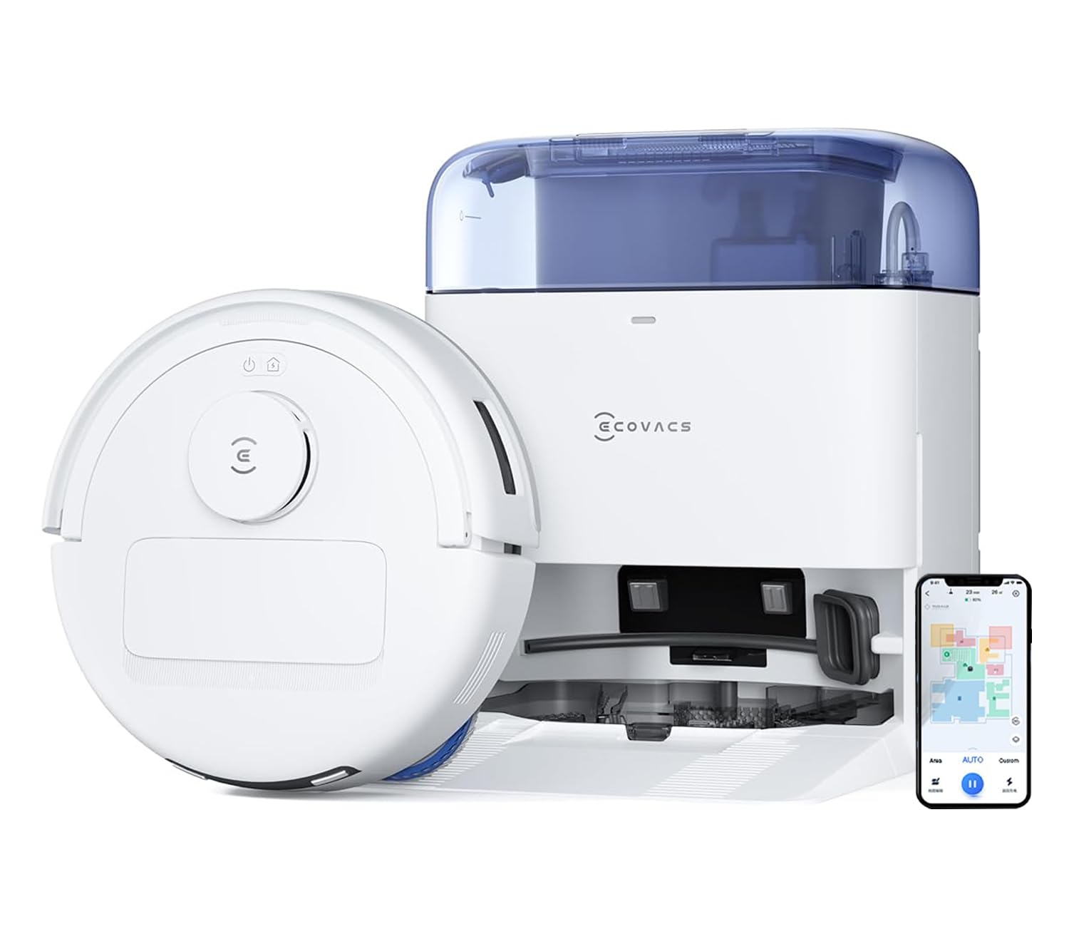 ECOVACS DEEBOT MINI Omni 2 in 1 Robot Vacuum Cleaner & Mop, New Launch, 9000 Pa, Self-Emptying Omni Station, ZeroTangle 2.0, TrueMapping 2.0, 45℃ Hot Air Dry, Deep Mopping, One-Touch Self-Clean