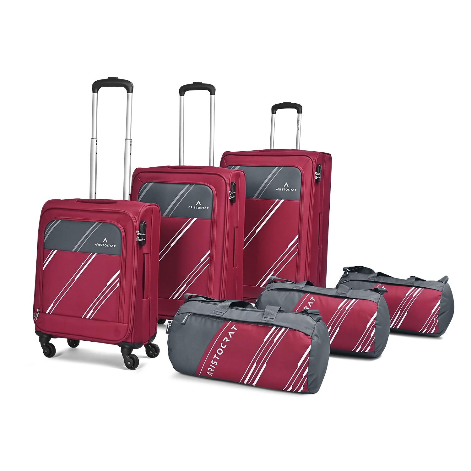 Aristocrat Hexa Active Set of 6 (3 Trolley Bags & 3 Duffle Bags) Luggage