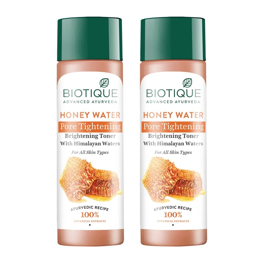 Biotique Honey Water Pore Tightening Toner 120ml (Pack of 2)
