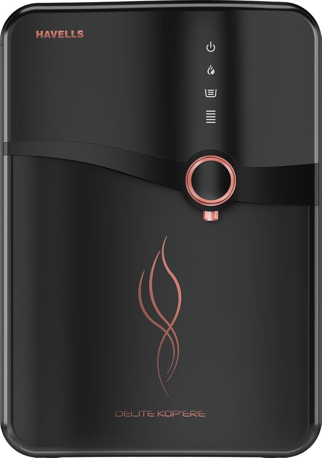 Havells Delite Kop'ere Water Purifier (Black), RO+UV+pH Balance, 7 Stages, 6.5L Stainless Steel Tank,Copper+Zinc+Minerals, Suitable for Borewell, Tanker & Municipal Water