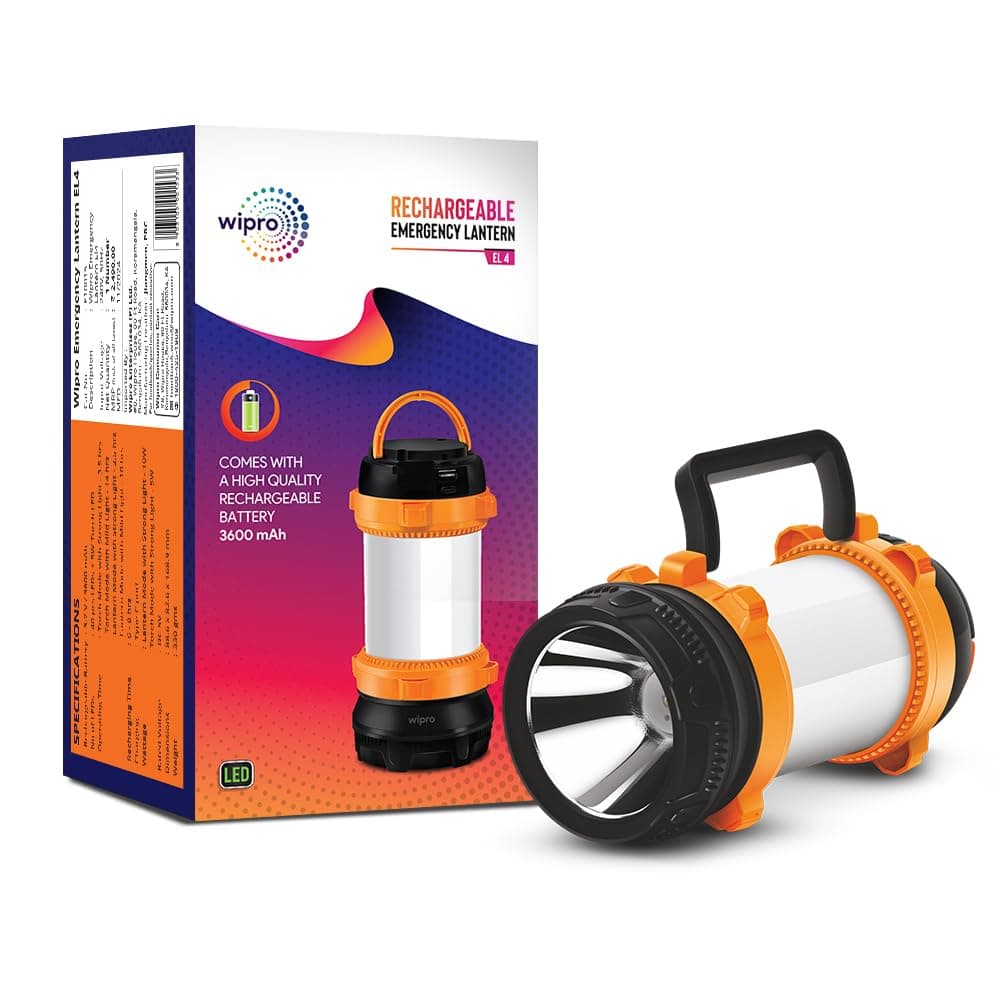 Wipro EL4 Rechargeable Emergency Light (3600 mAh)