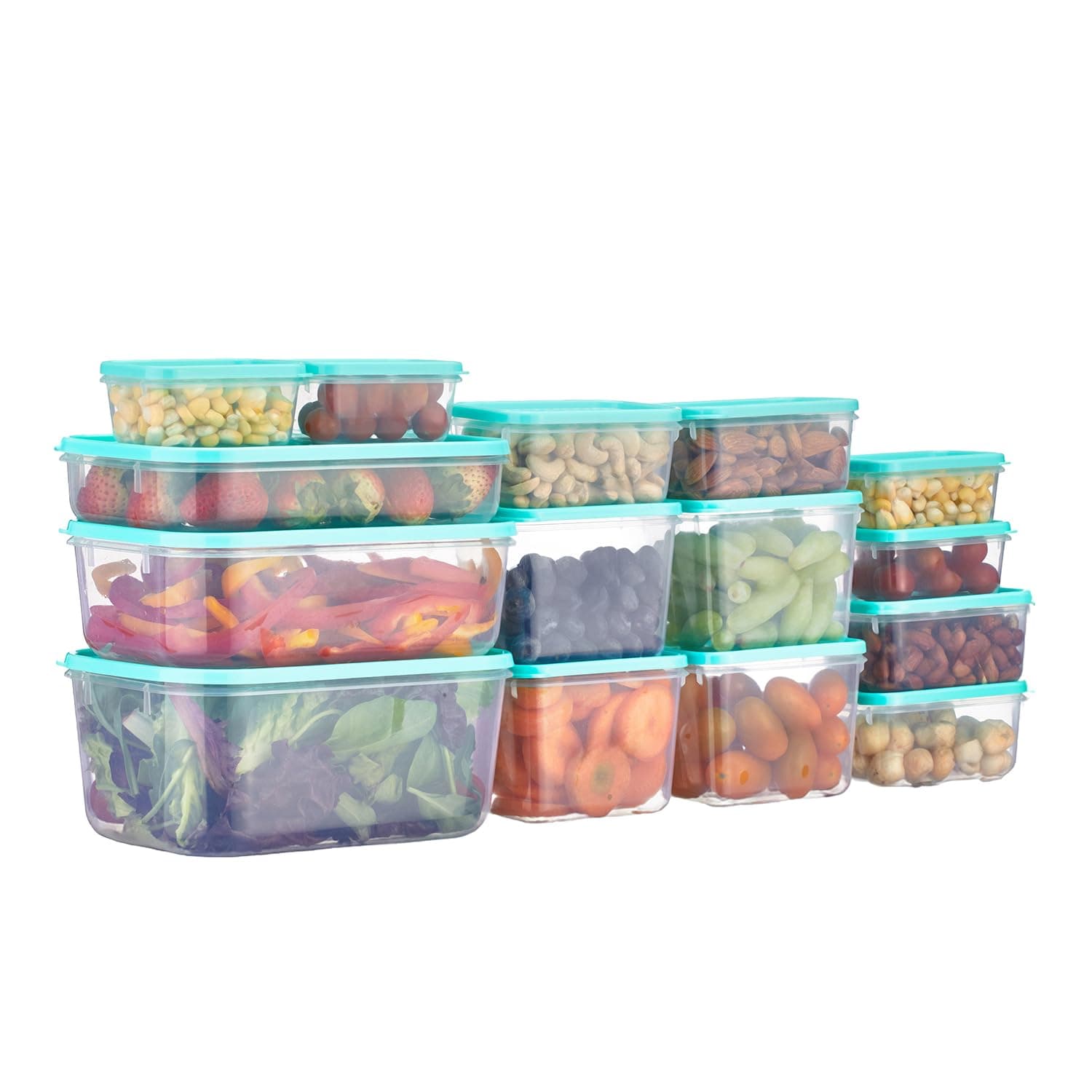 Amazon Brand - Solimo Plastic Airtight Container Set of 15
