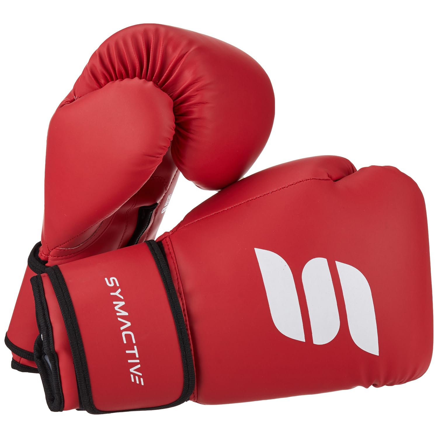 Amazon Brand – Symactive PU Boxing Gloves for Training & Sparring | 12 Oz | Multi-Layer Foam Padding | for Men & Women | Red