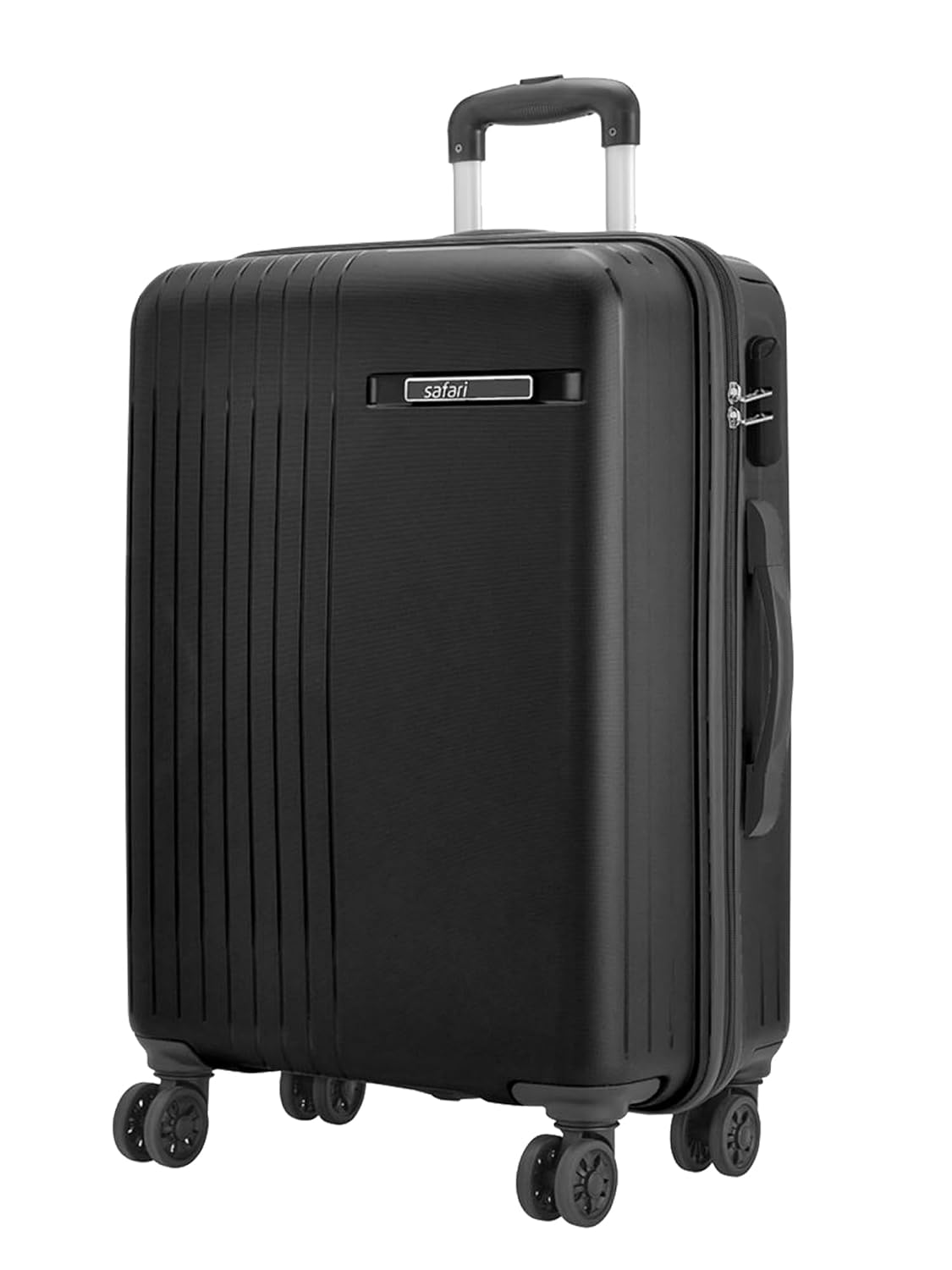 Safari Xylo 8 Wheels Large 81cm Trolley Bag Hard Case Polypropylene 360 Degree Wheeling System Luggage,Recessed Lock, Trolley Bags for Travel, Suitcase for Travel, Black