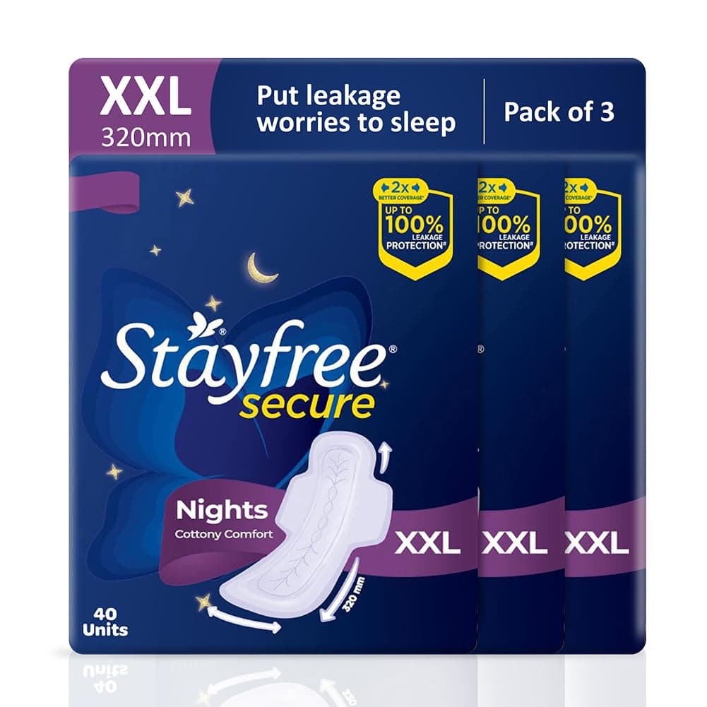 Stayfree Secure Nights XXL Sanitary Pads (120 Pads)