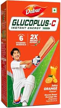 Dabur Glucoplus C Instant Powder Energy Glucose (Orange Flavour) - 1kg | Replenishes Energy with 6 Added Vitamins and Minerals | Vitamin C and Zinc Helps Boost Immunity | Calcium, Phosphorus and Vitamin K Support Bone Health