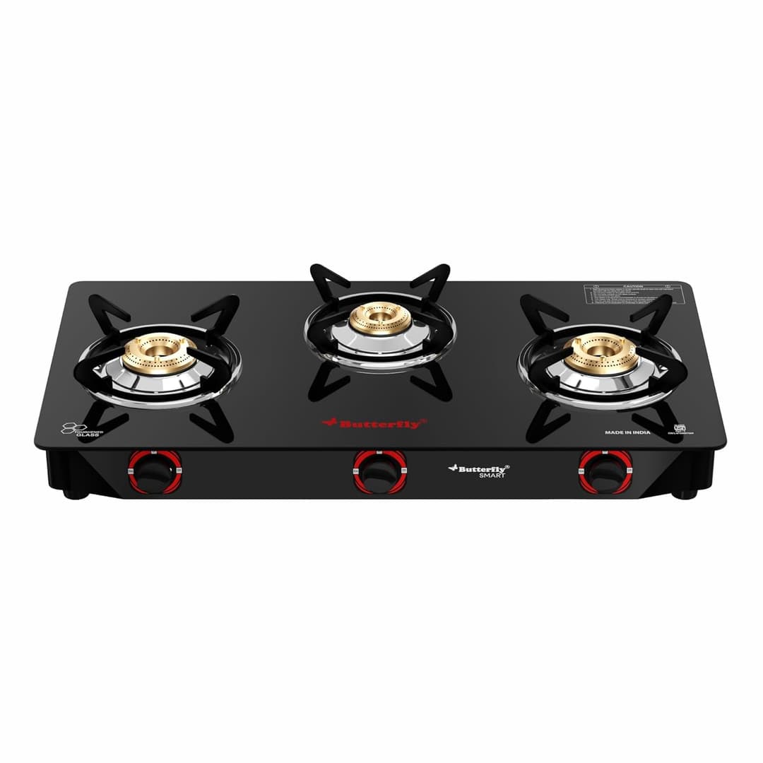 Butterfly Smart 3 Burner Glass Top Gas Stove