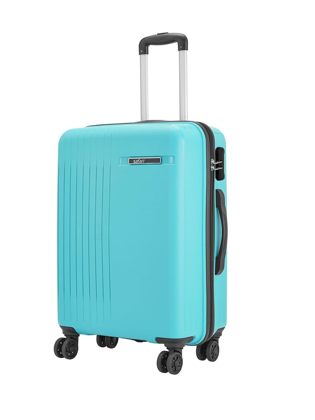 Safari Xylo 8 Wheels Medium 66cm Trolley Bag Hard Case Polypropylene 360 Degree Wheeling System Luggage,Recessed Lock, Trolley Bags for Travel, Suitcase for Travel, Cyan