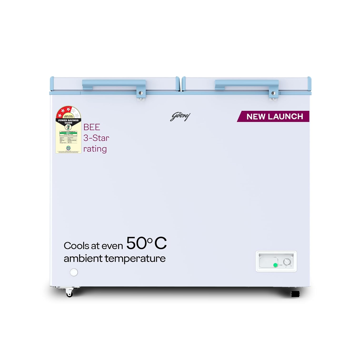 Godrej DH ESNCH 330C 2HCLP RW with 5 Years Comprehensive Warranty, Pentacool+ Cooling, D-Cool technology, Cools even at 50 °C, Double Door Convertible Deep Freezer (302L 3 Star,White)