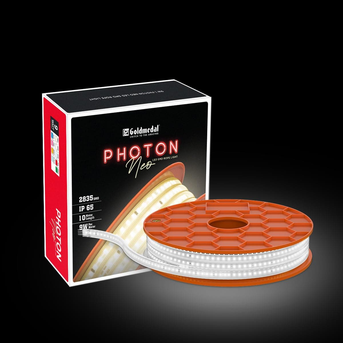 Goldmedal Photon Neo 90W Rope Light 10 Meter | 120 LEDs | Decorative Rope Lighting for Home,Hall,Bedroom,Outdoor & Indoor | Strip Light for Ceiling,Cove | Cool Daylight(6500K)