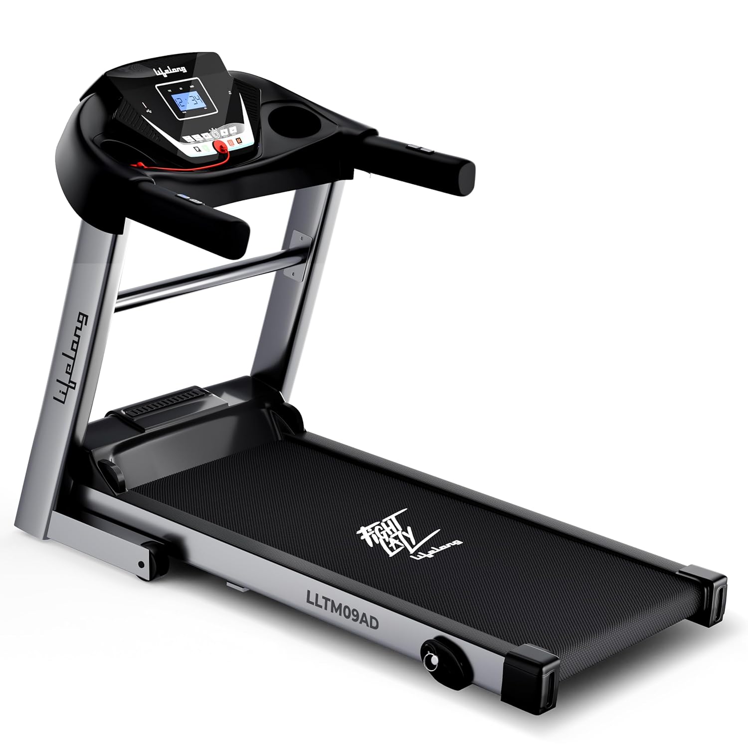 Lifelong FitPro LLTM09AD (4HP Peak) Motorized Treadmill for Home Use | 0.8–12 km/h Speed, 3-Level Incline, 12 Preset Programs | Foldable Soft-Drop, Whisper-Quiet DC Motor, Bluetooth & Speakers