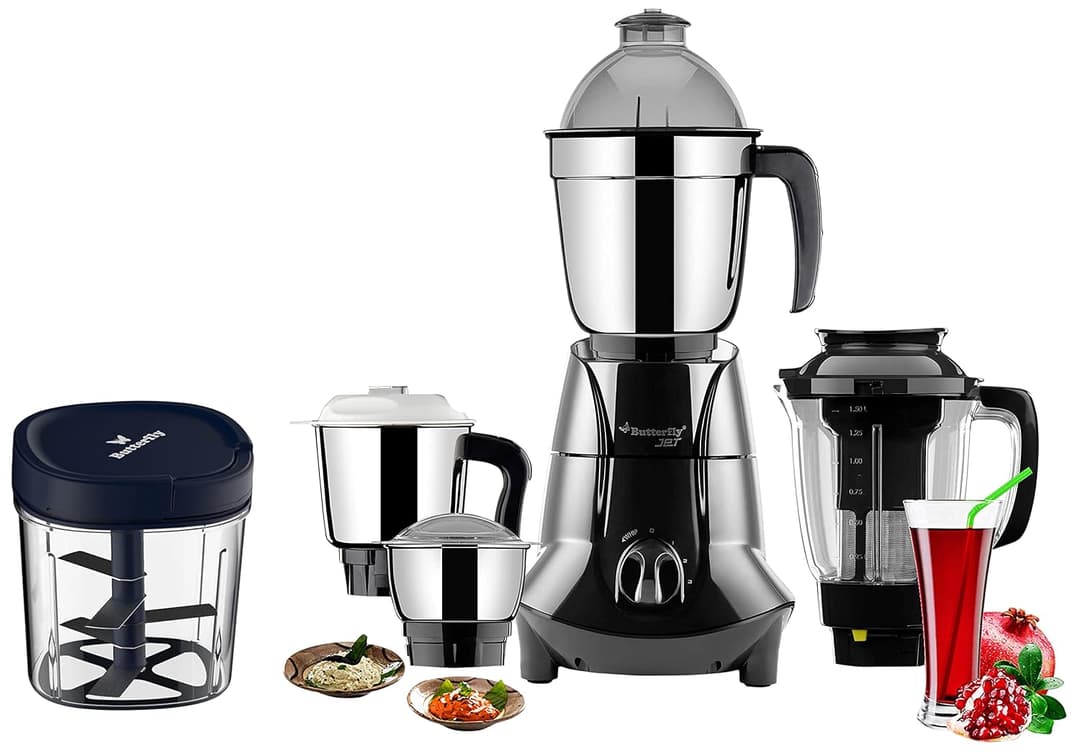 Butterfly 750W Mixer Grinder with 4 Jars and Vegetable Chopper