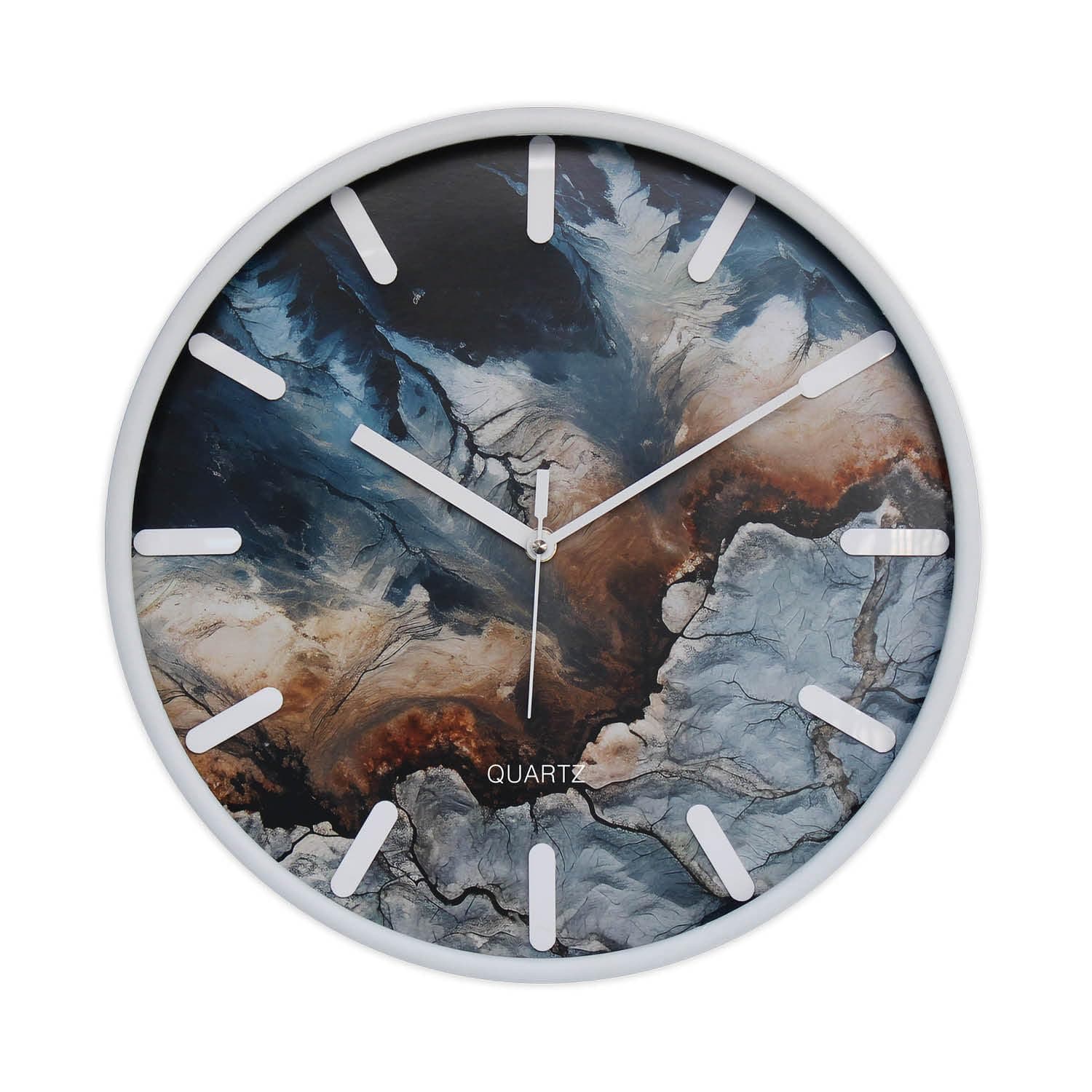 Amazon Brand- Solimo 12-Inch Analog Wall Clock – Ivory White Design, Premium Embossed Frame, Silent Movement