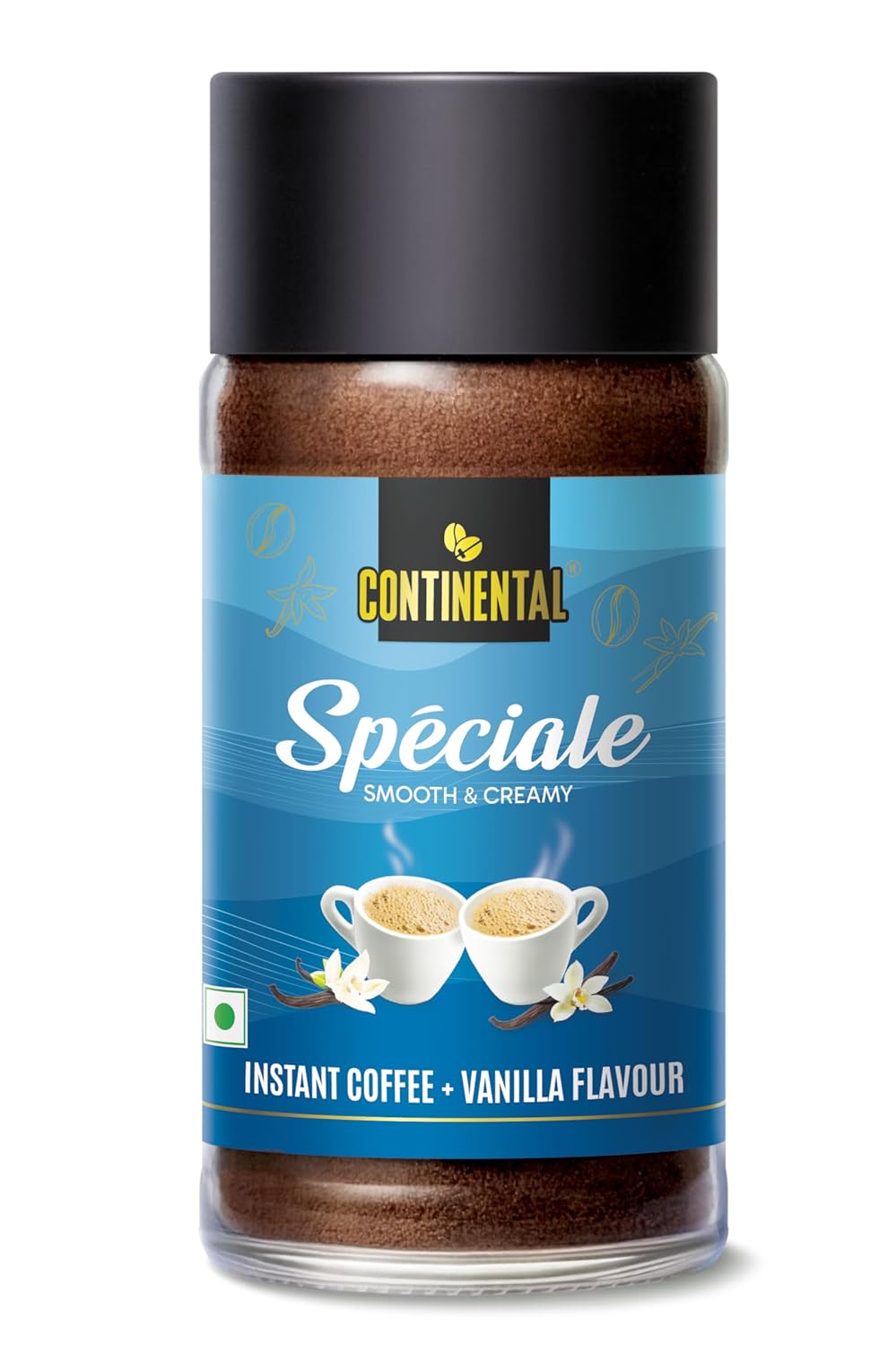 Continental Speciale | Vanilla Flavoured Coffee | 50 gm Jar | Makes 25 Cups | Instant flavored Coffee for both Hot & Cold Coffee | Medium Roast