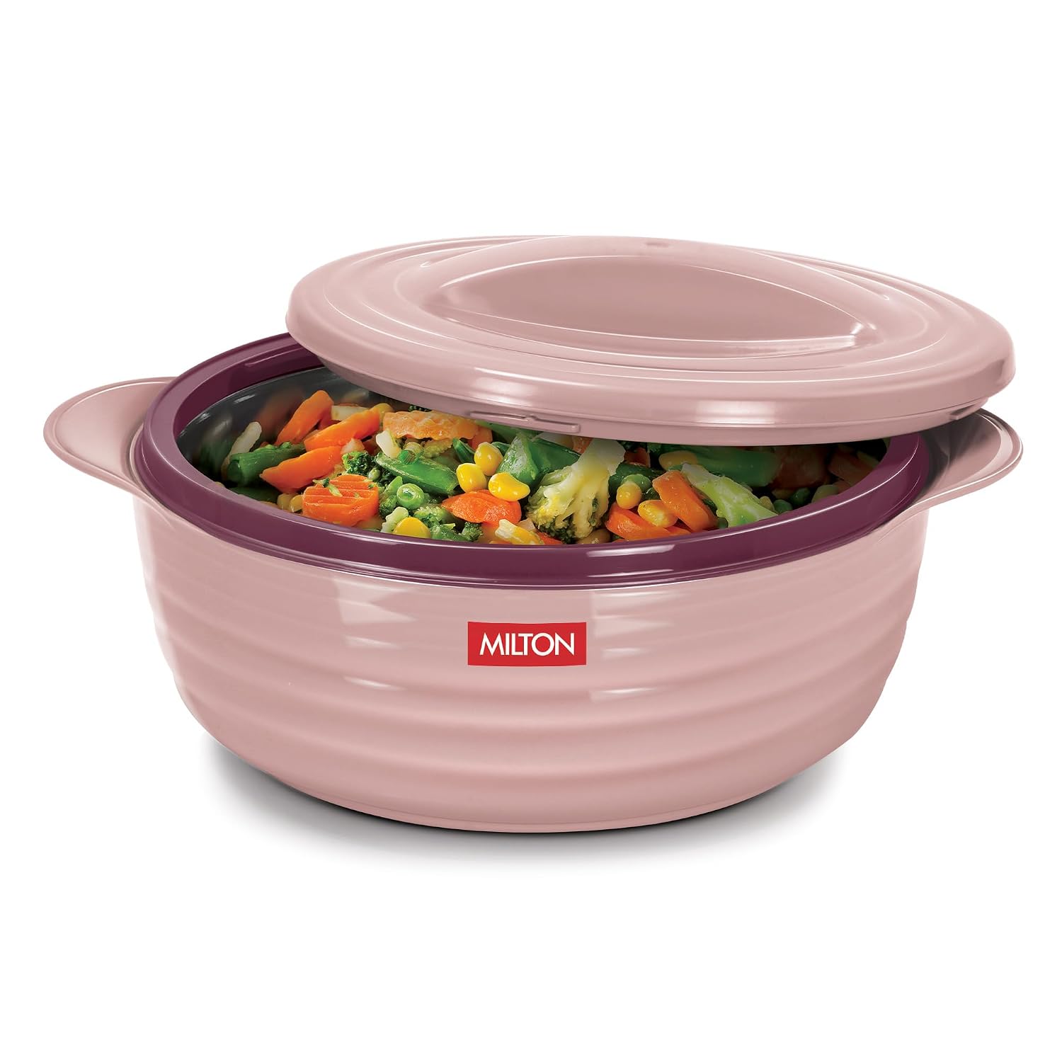 MILTON Aspire 1500 Serving Casserole, Double Walled Inner Stainless Steel, PU Insulated Kitchen Hot Pot, Keeps Food hot & Fresh for Roti, Biryani, 1180 ml, Cherry Pink