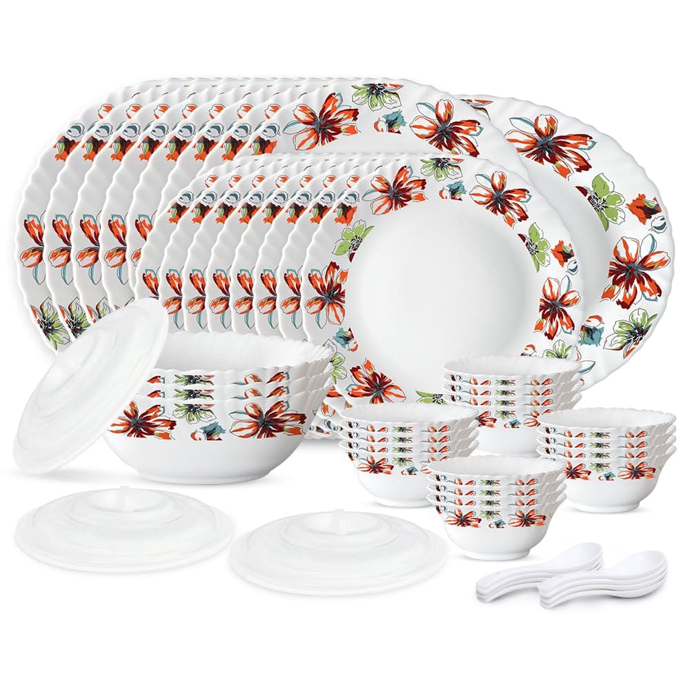 Larah by Borosil Bali 47-Piece Opalware Dinner Set