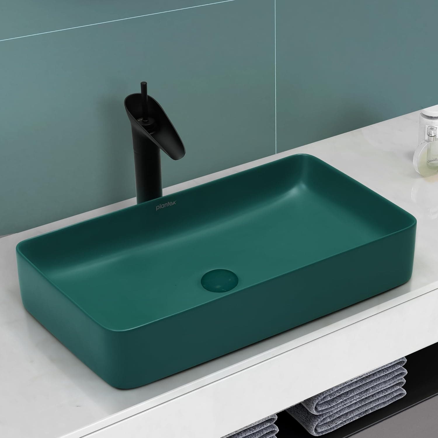 Plantex Ceramic Tabletop Wash Basin (24 x 14 x 4.5 Inch)