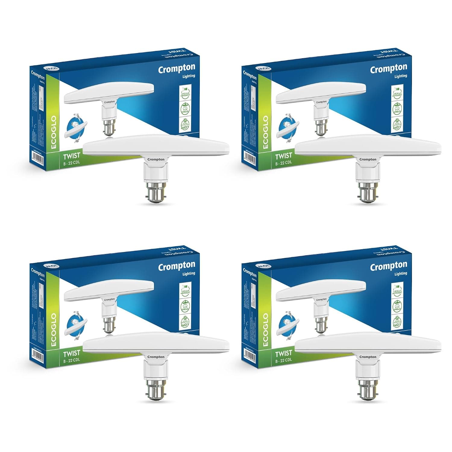 Crompton Twist T Lamp 10W Cool Day Light (Pack of 4)