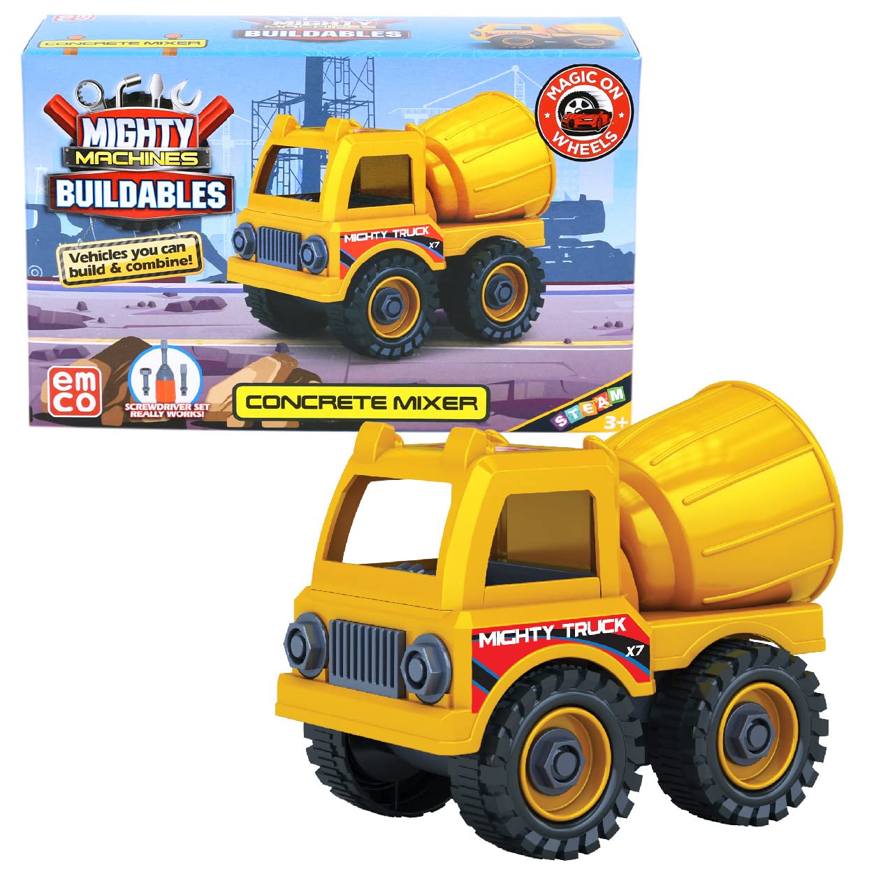 Concrete Mixer|Build & Combine Vehicle|Easy To Build Pull Back & Friction Vehicle|Develop Motor&Cognitive Skills for Kids 3+|Role Play Toy|Birthday&Return Gift|Made In India