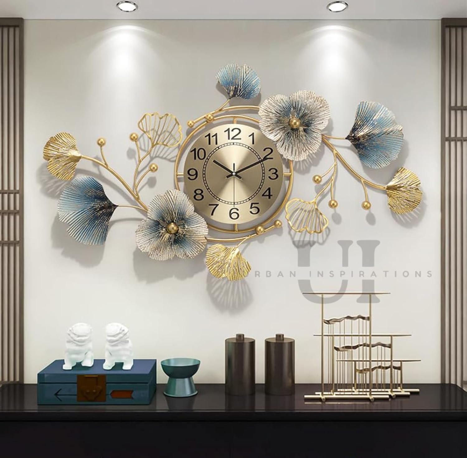 Metal Wall Clock Big Antique Decorative Stylish Latest Watch & Decoration Design For Home Decor Interior Gold For Bedroom Living Room Dining Office Farm Cafes Restaurant Hotels House Hall Item 70cm