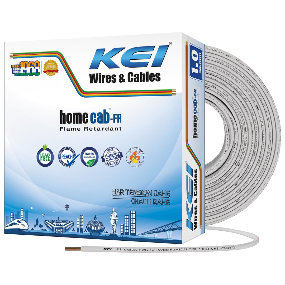 KEI Homecab 1 sqmm Single Core Copper FR Wire (90m)
