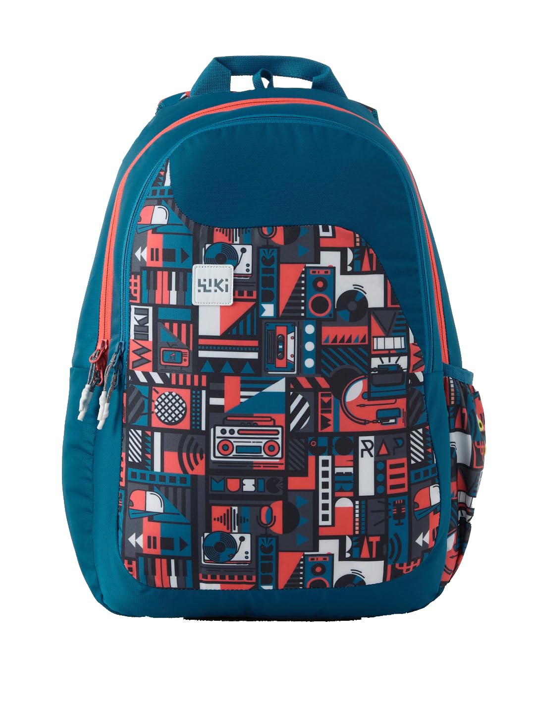 Wildcraft Wiki 1 30L Laptop Backpack for Men & Women | Fits 15.6 inch Laptop | Padded Shoulder Straps, Multi Compartments, Anti-Theft Zippers | School & College Bag | Music Pattern Multi