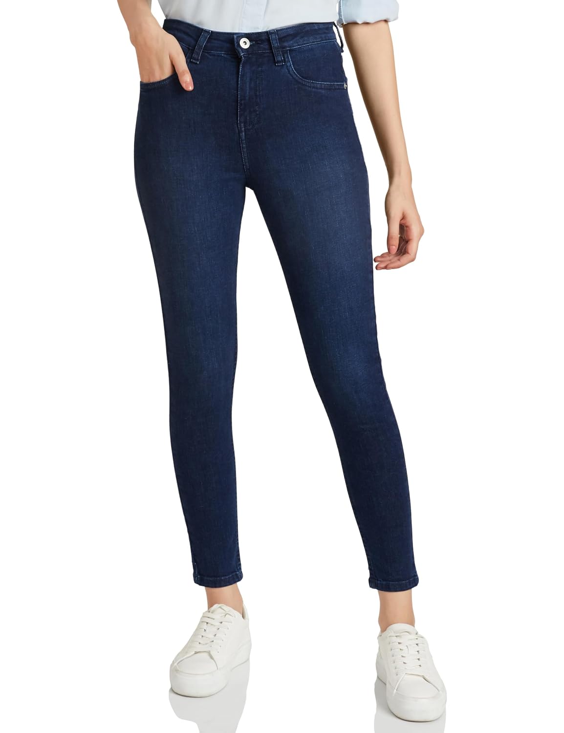 Amazon Brand - Symbol Women's Slim Fit Jeans (Mid Rise | Ankle Length | Stretchable Fabric)