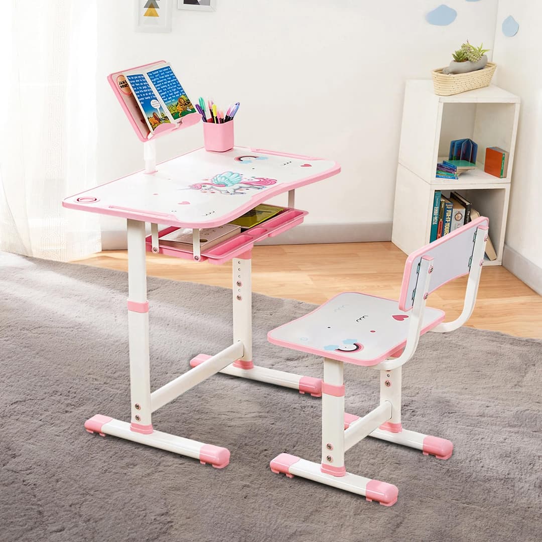 Jam & Honey Kids Height Adjustable Desk and Chair Set
