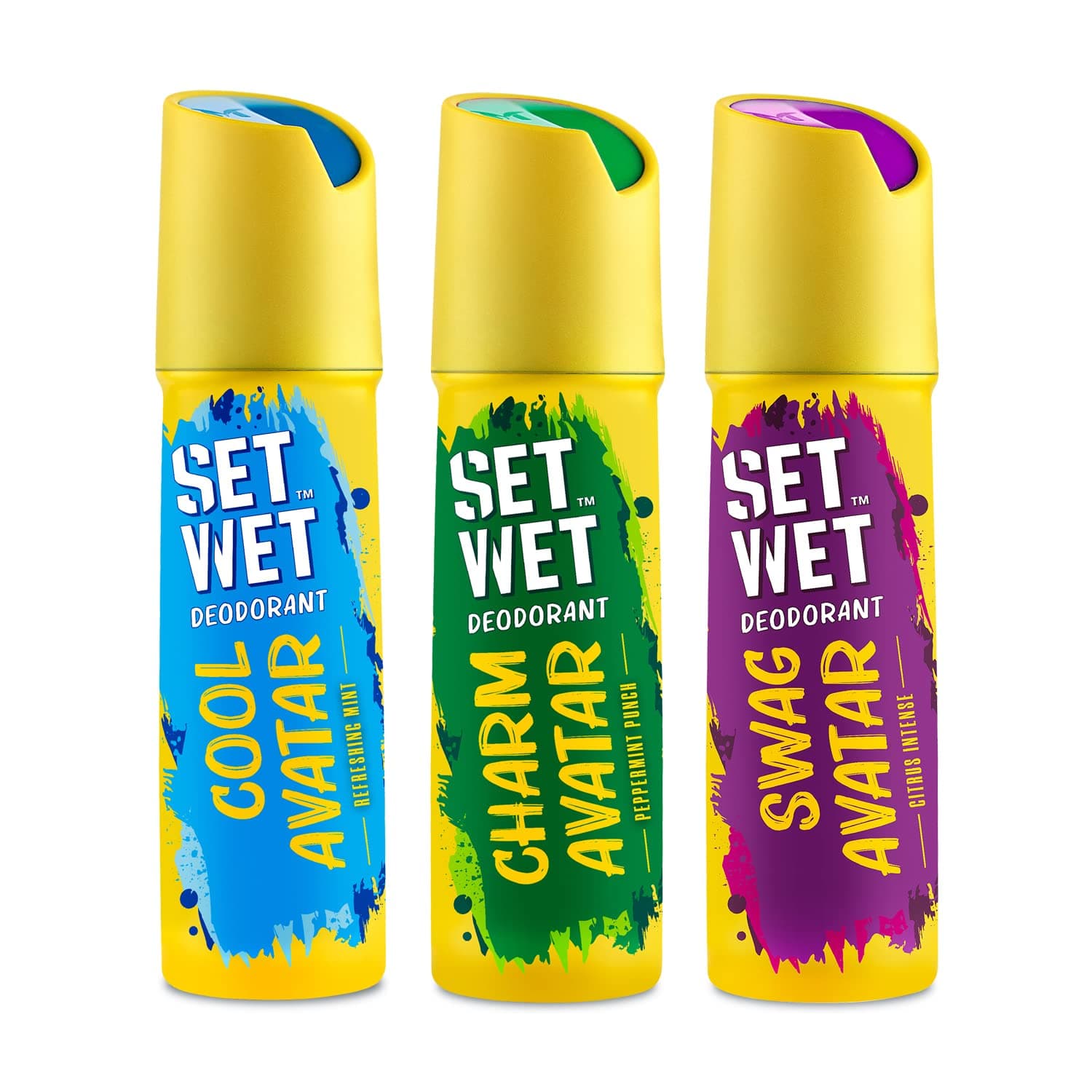 Set Wet Deodorant Spray Perfume Combo (Pack of 3, 150ml each)