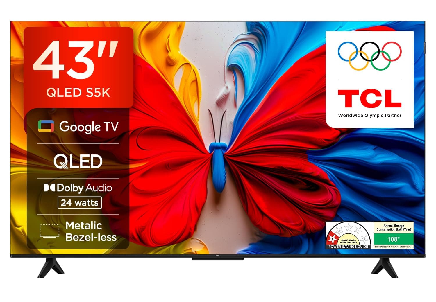 TCL 43 Inch FHD Smart QLED Google TV 43S5K