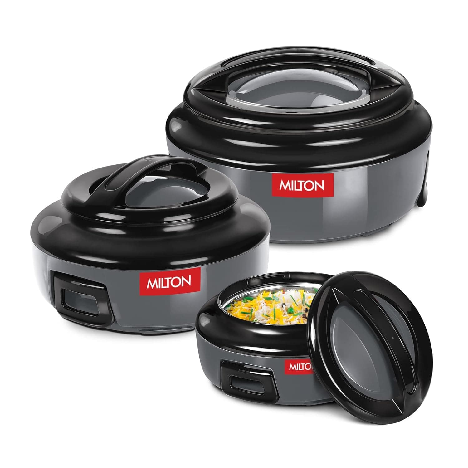Milton Ernesto Inner Stainless Steel Jr Casserole Set of 3