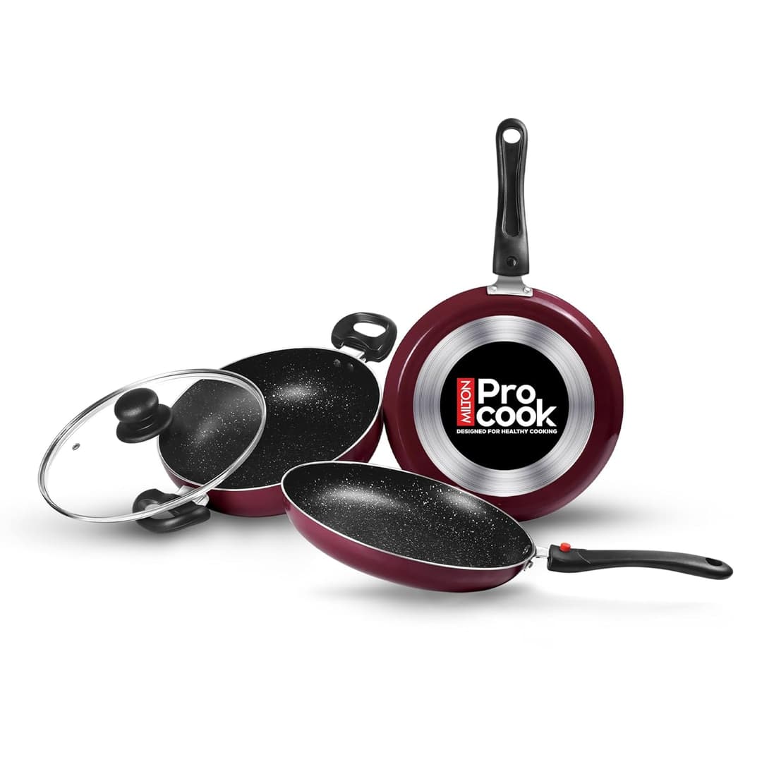Milton Pro Cook Kitchen Pride 3 Piece Non-Stick Cookware Set