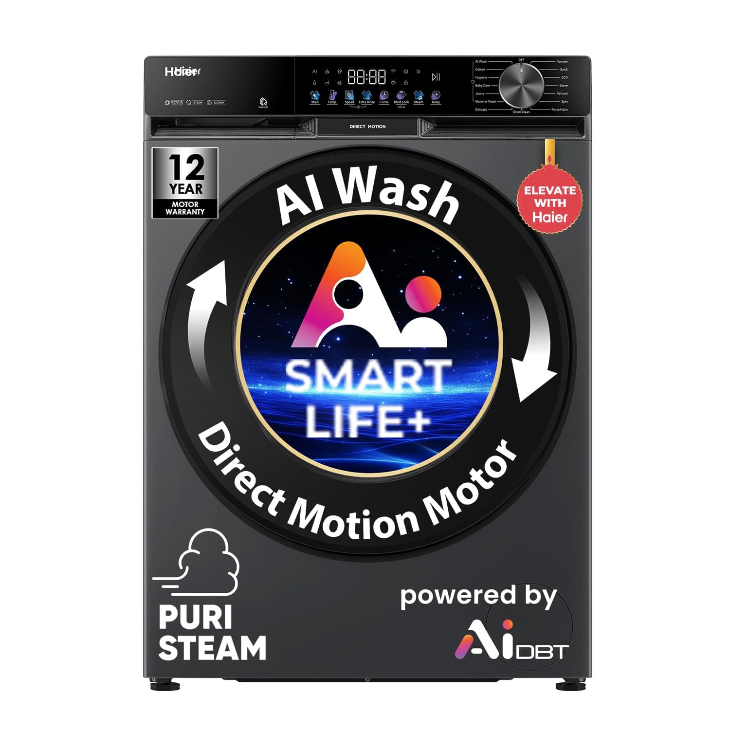 Haier 12 Kg 5 Star Fully Automatic Front Load Washing Machine