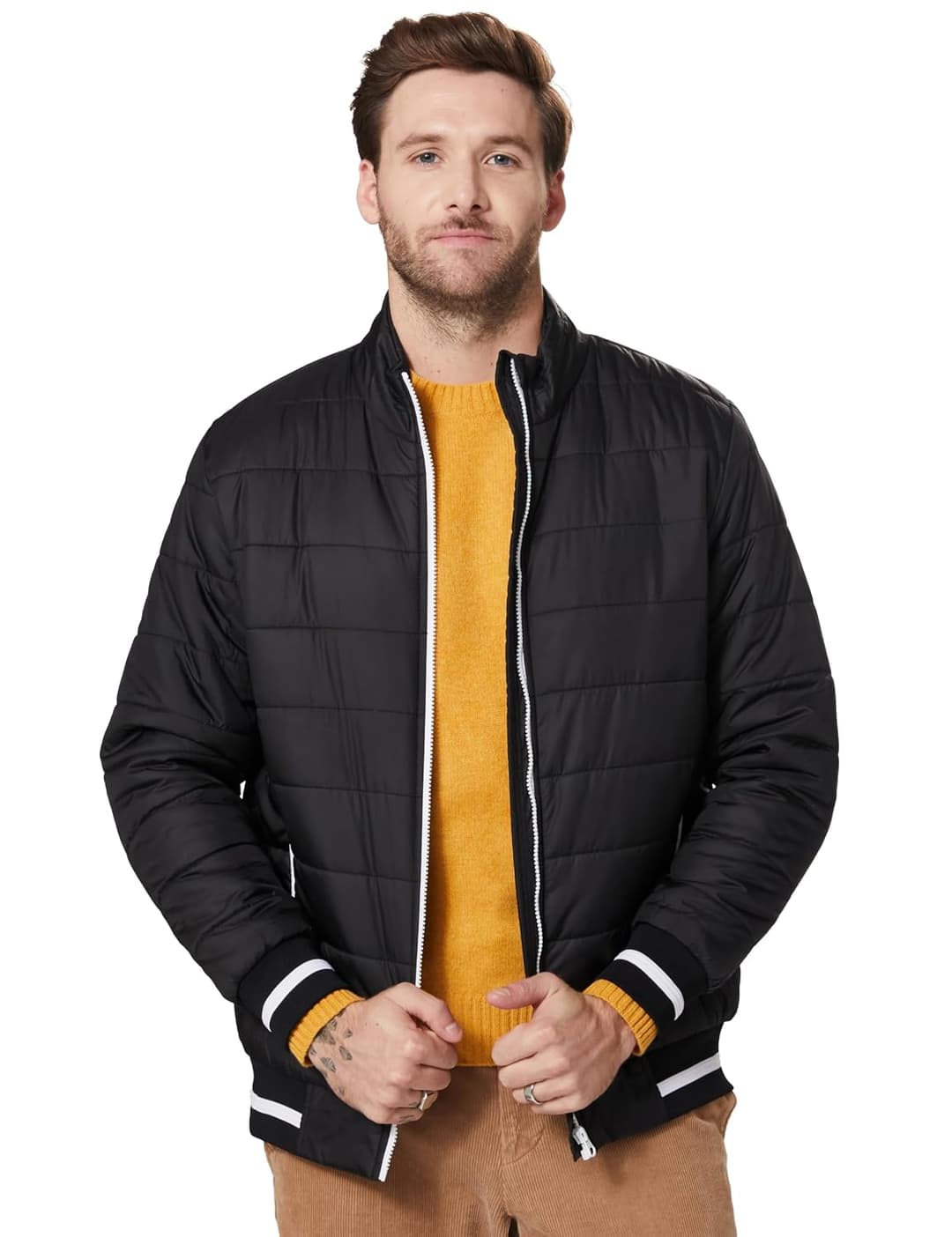 Amazon Brand - Symbol Men's Bomber Quilted Jacket