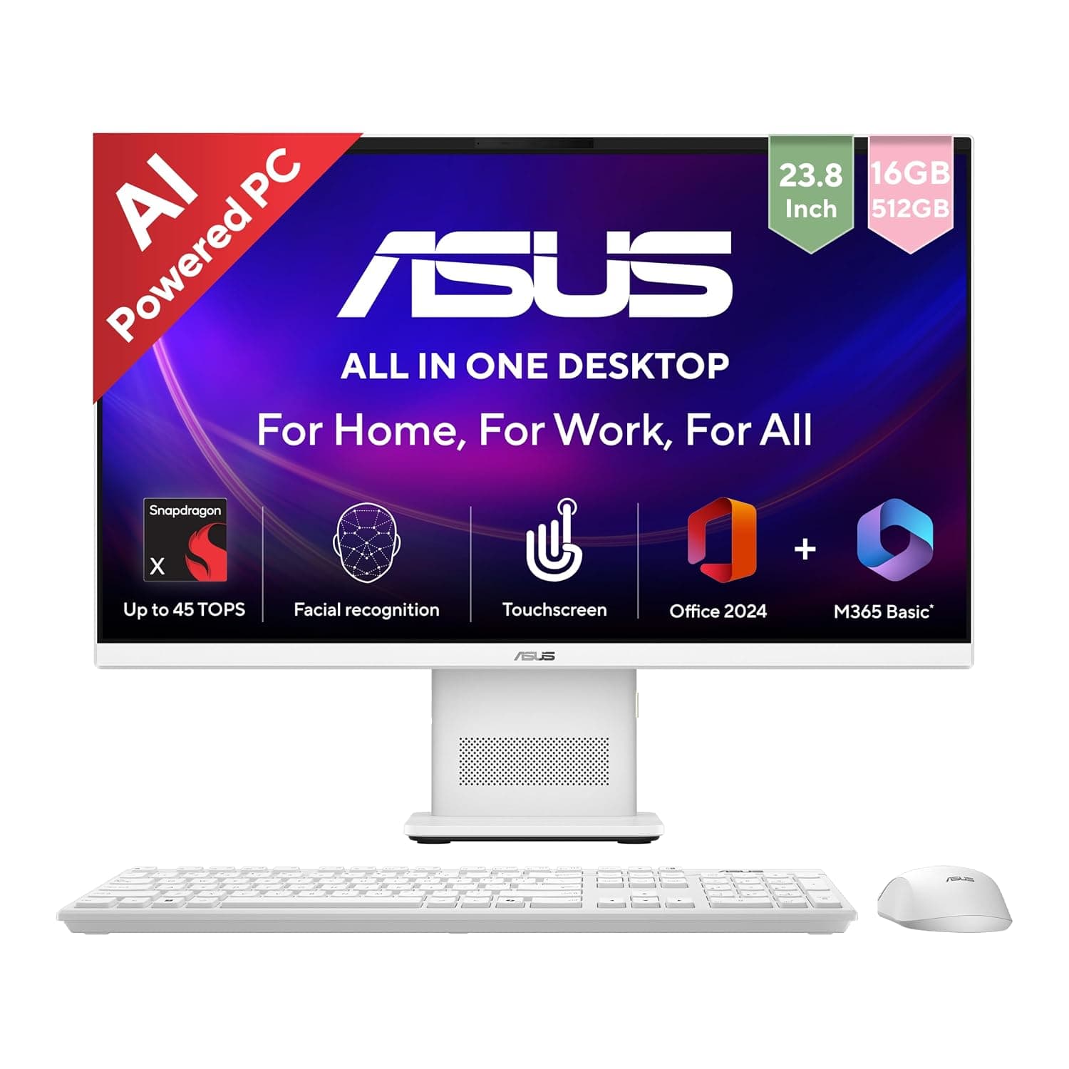 ASUS AiO VM441 23.8" FHD Touch Snapdragon X 16GB 512GB
