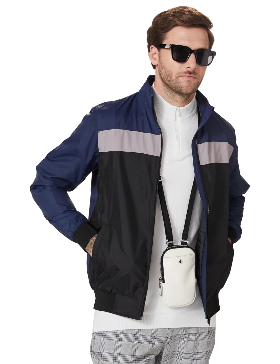 Amazon Brand - Symbol Men's High Neck Full Zip Jacket