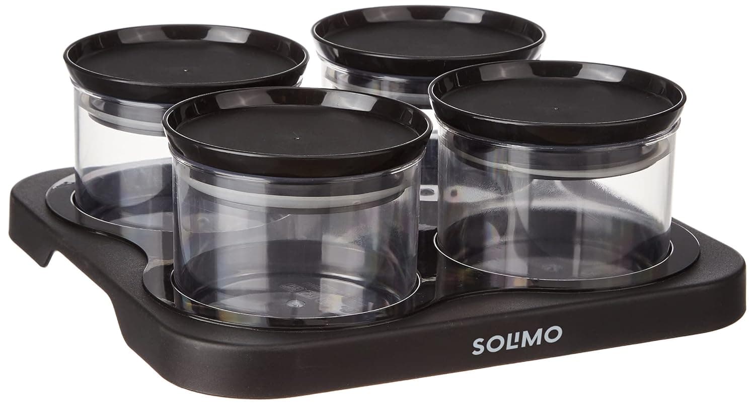 Amazon Brand - Solimo Airtight Plastic Storage Container Set with Serving Tray