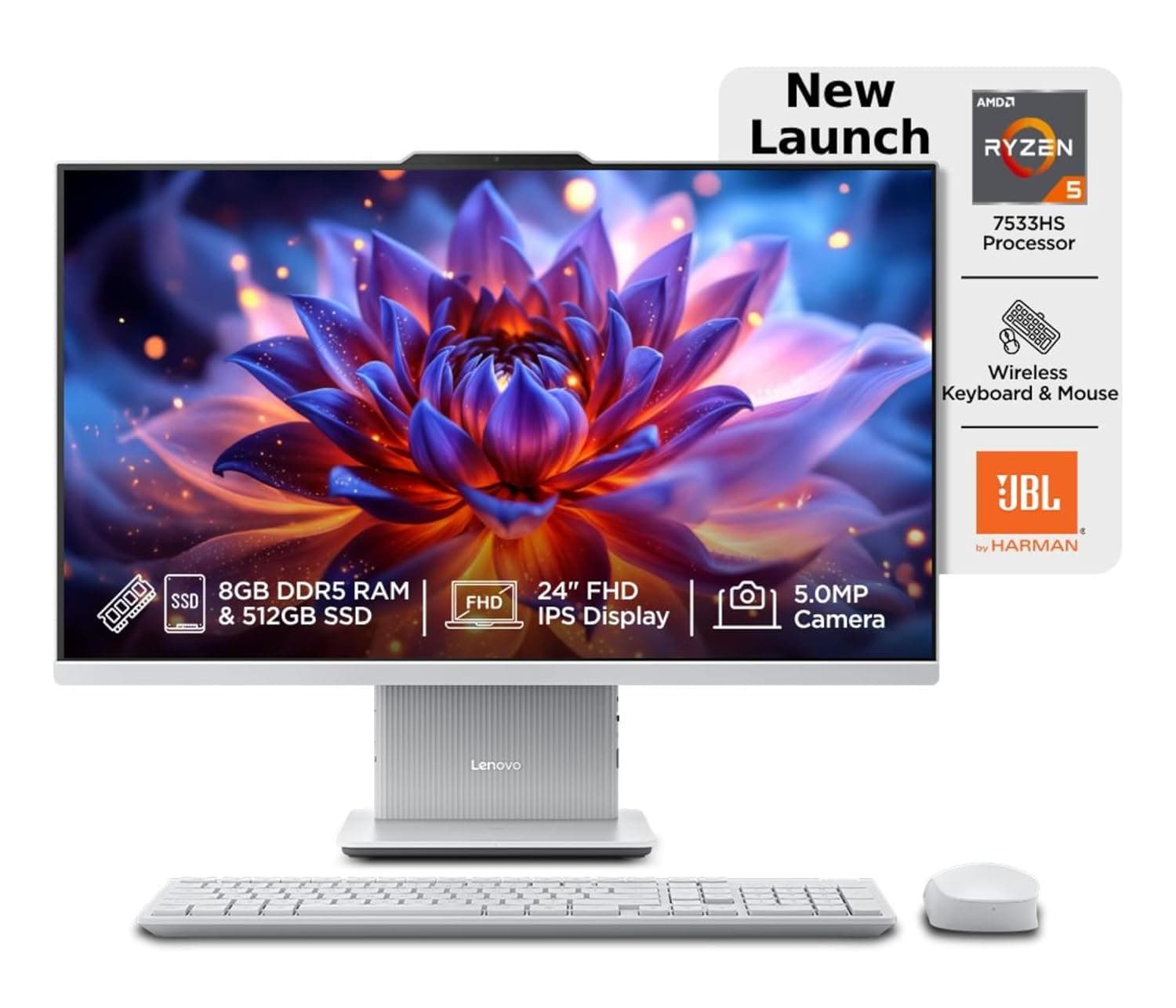 Lenovo IdeaCentre AIO 23.8-inch Ryzen 5 7533HS Desktop